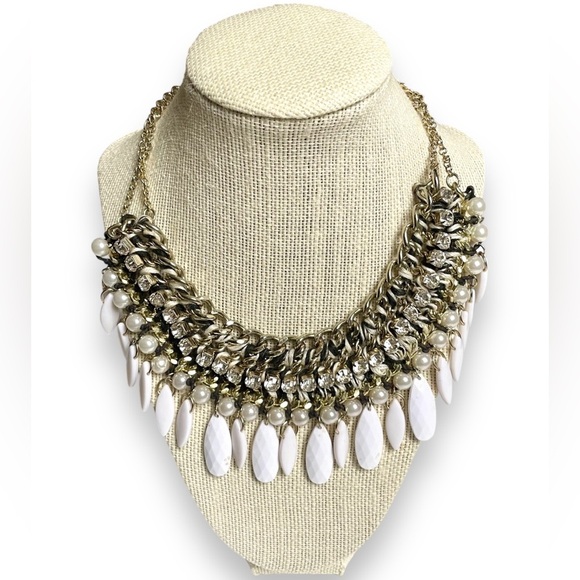 Multi-Colored Gold Tone Adjustable Statement Necklace - Picture 1 of 5
